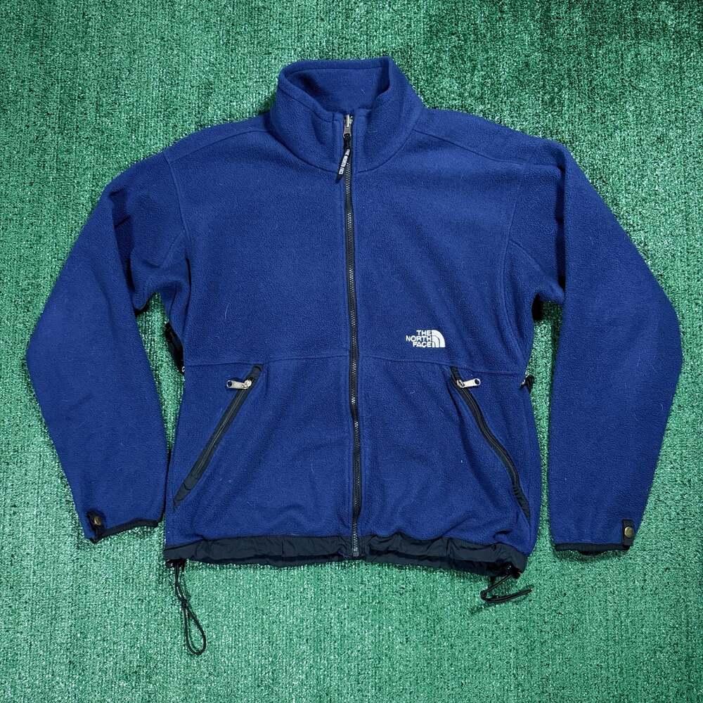 Mens The North Face Vintage Denali Fleece Light Jacket Blue Full Zip Medium
